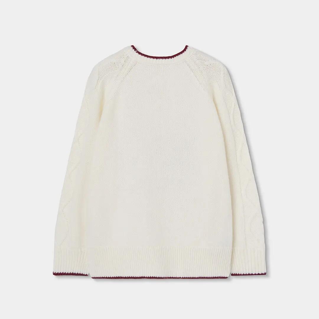 Jersey niño blanco con bordado de letras 2/4