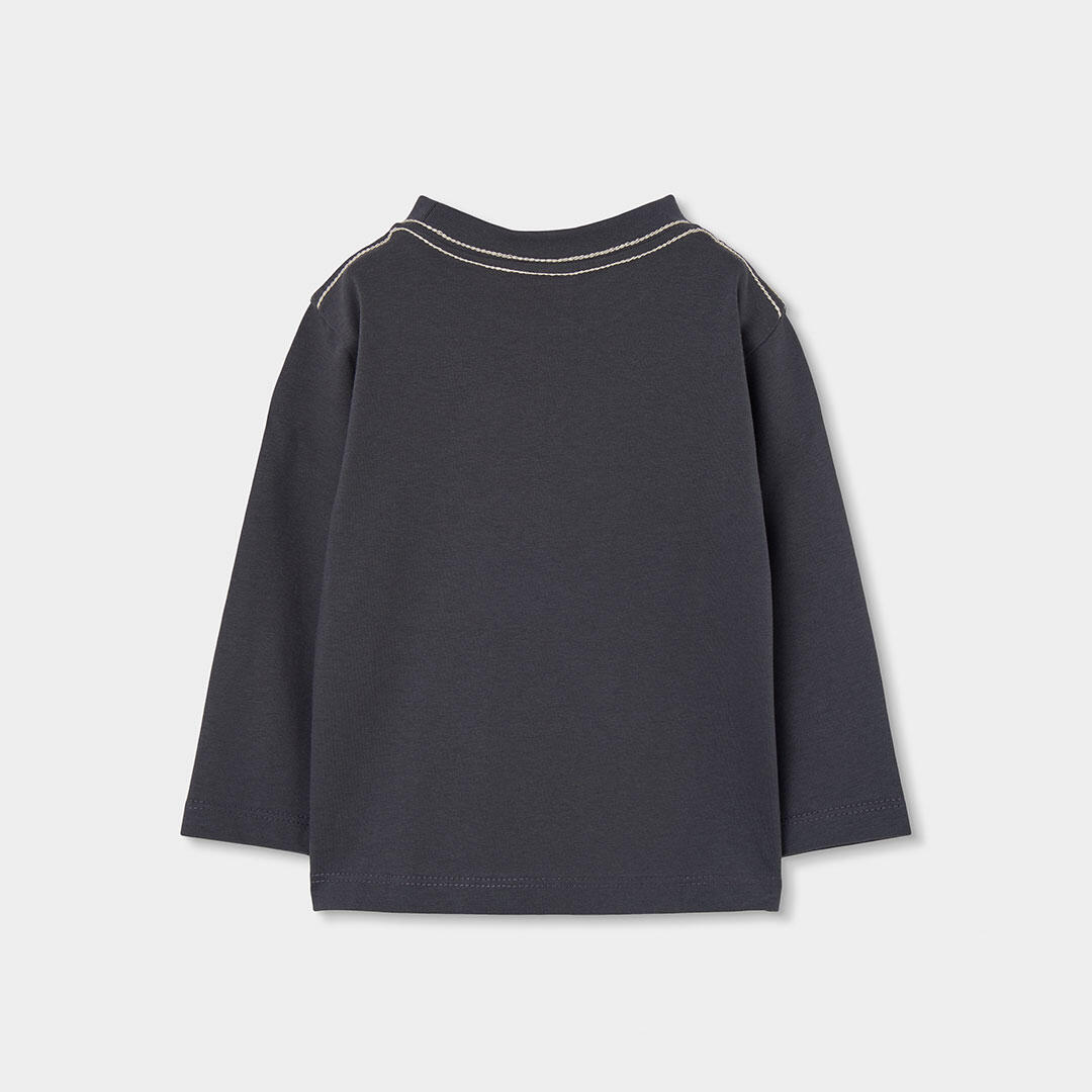 Camiseta punto niño gris estampado conejo 2/4
