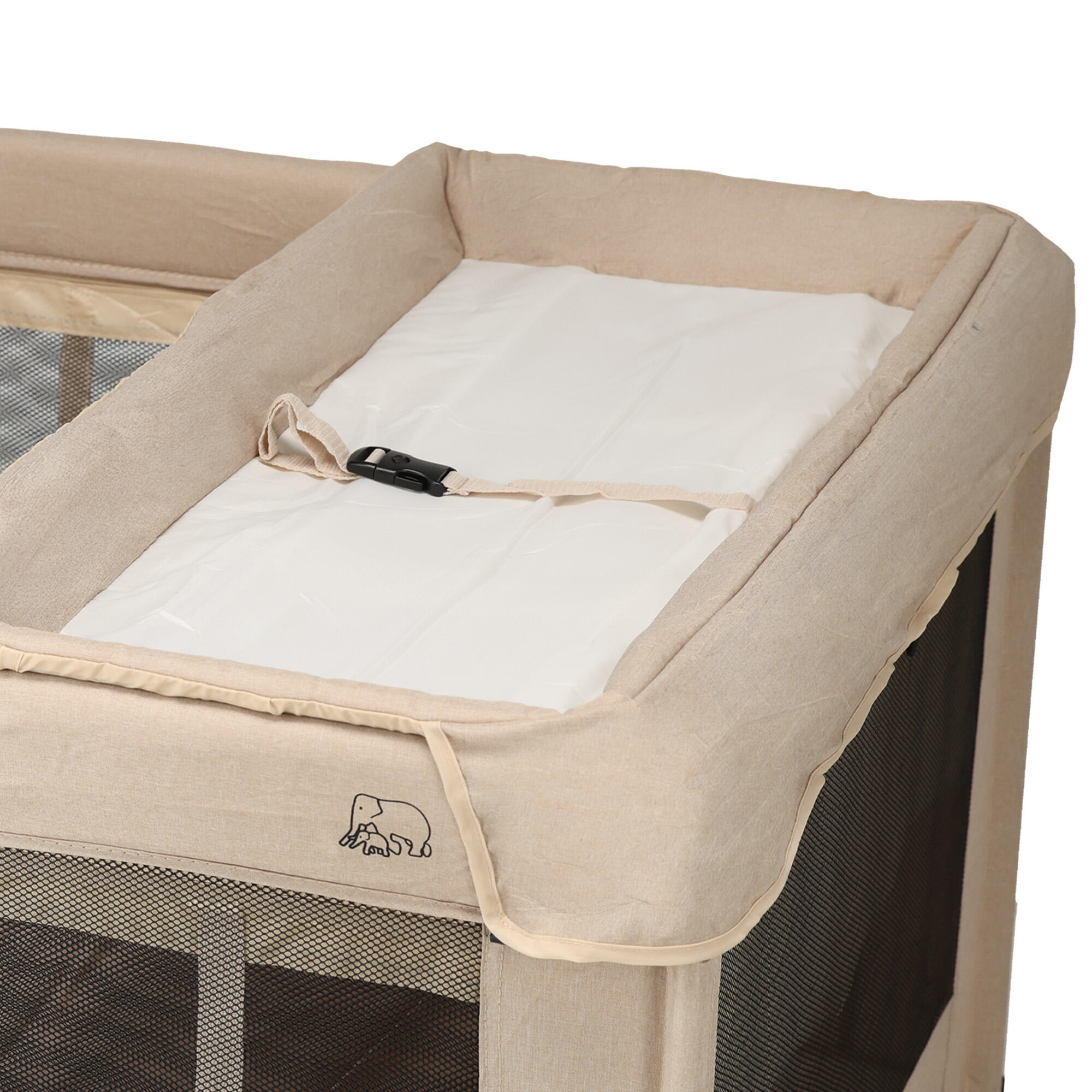 Parc Bébé - Parc Pliable - Avec Matelas à Langer - 100x100 cm - Nougat 5/7