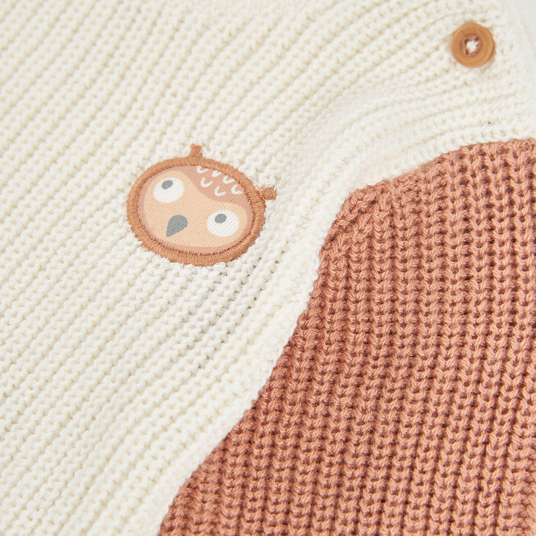 Jersey bebé niño blanco combinado con bolsillo 3/4