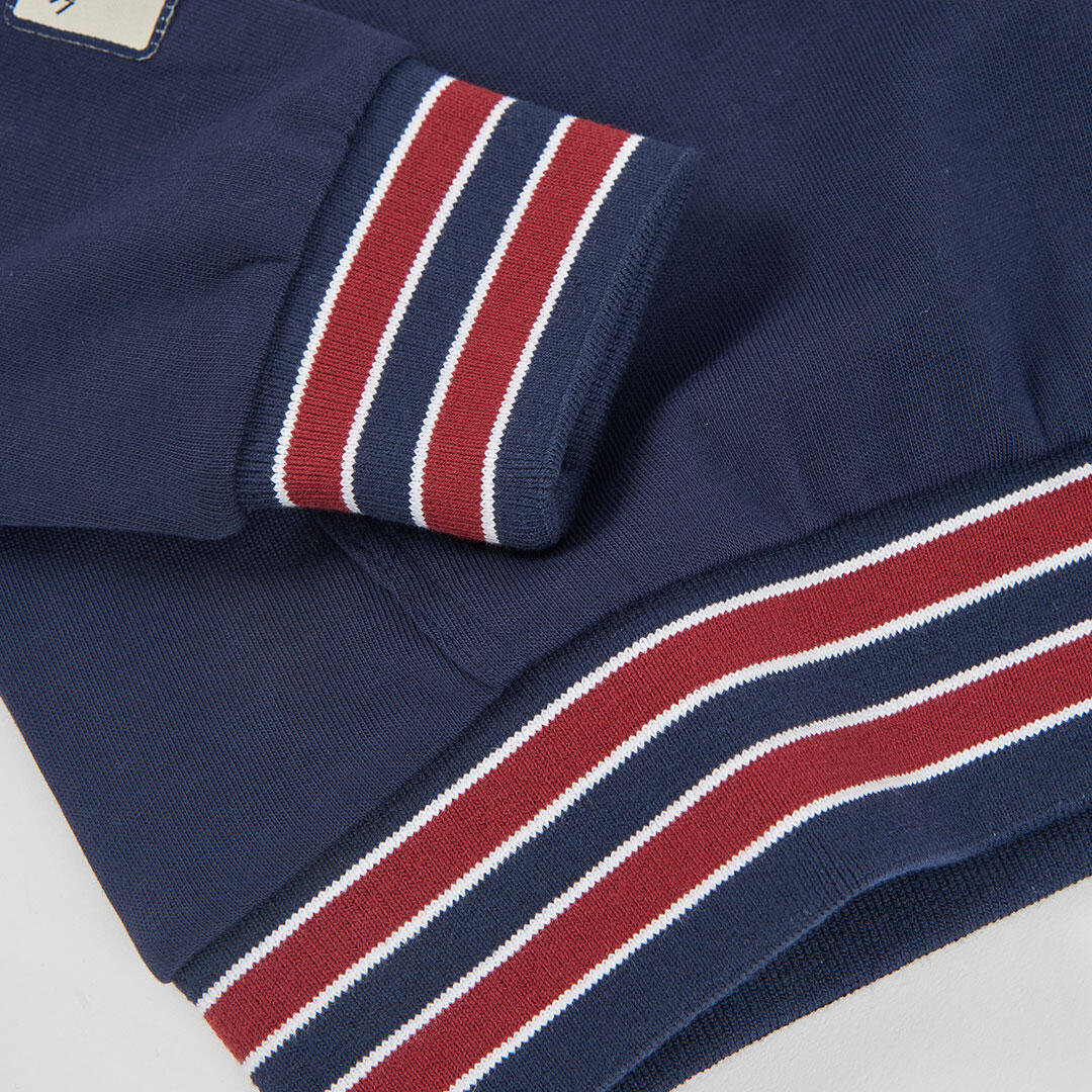 Sudadera felpa niño azul marino con capucha 4/4