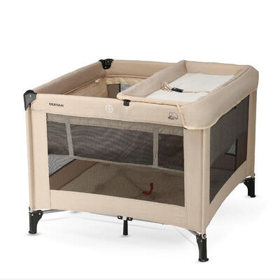 Box Bambini - Box Pieghevole - Con Fasciatoio - 100x100 cm - Nougat