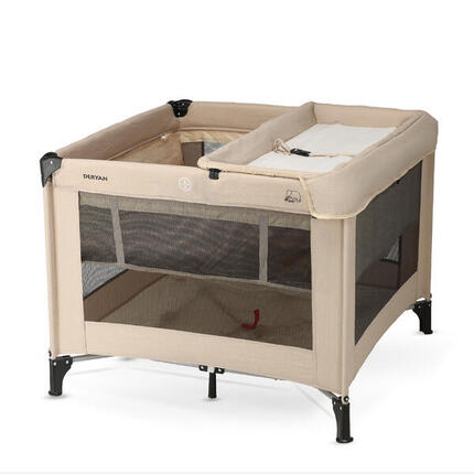 Parc Bébé - Parc Pliable - Avec Matelas à Langer - 100x100 cm - Nougat