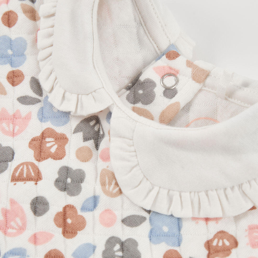 Conjunto punto bebé niña estampado flores rosa 7/7
