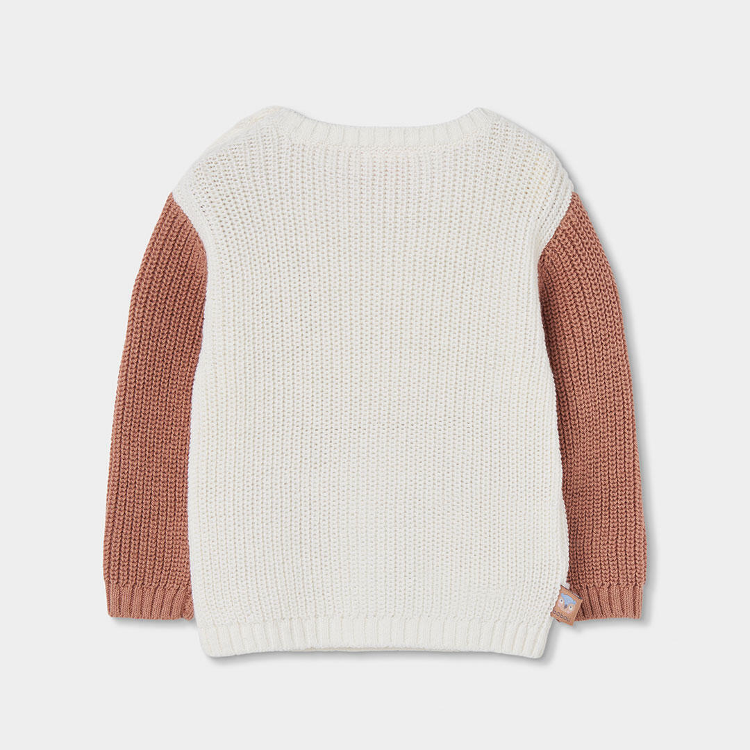 Jersey bebé niño blanco combinado con bolsillo 2/4