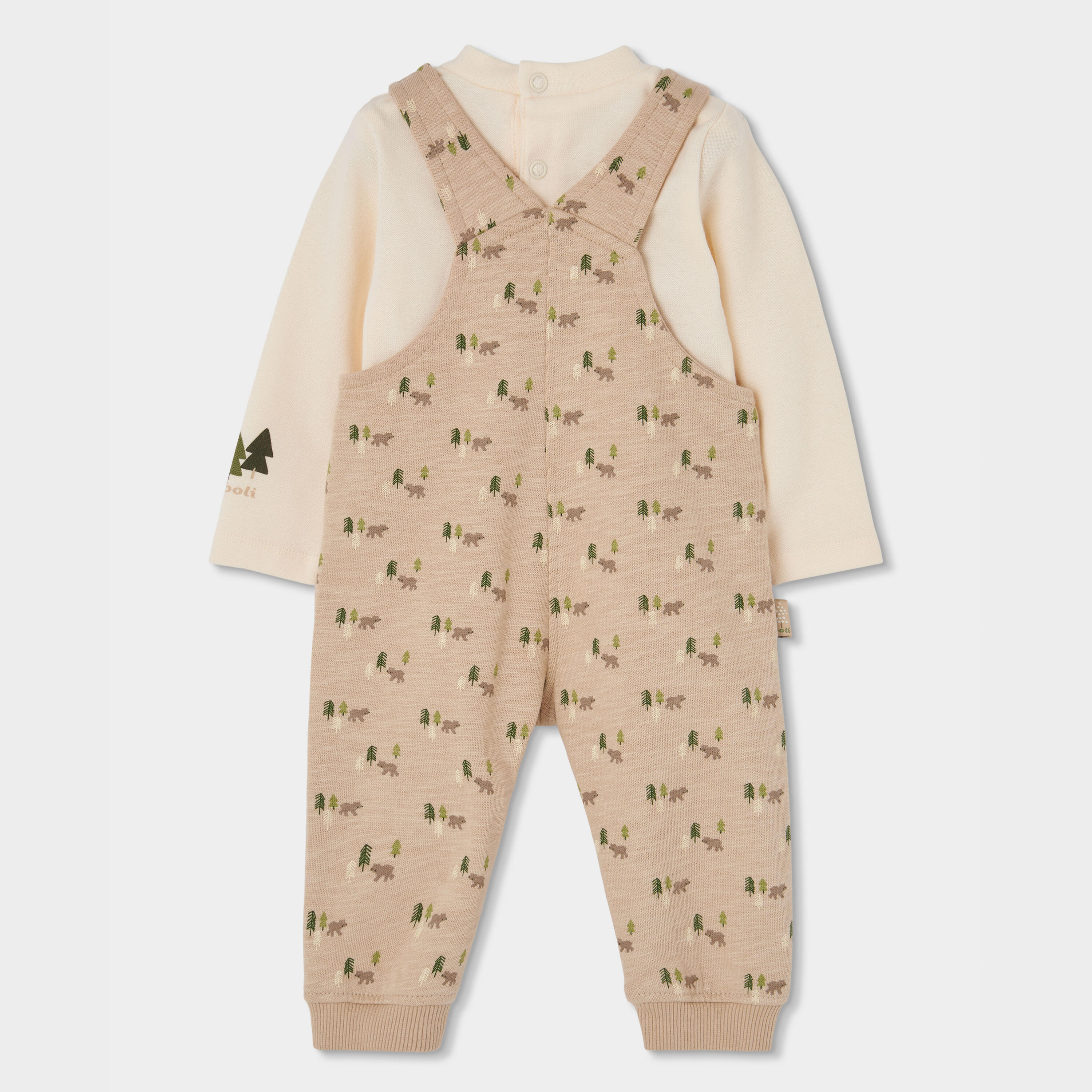 Conjunto punto bebé niño beige estampado osos 2/7