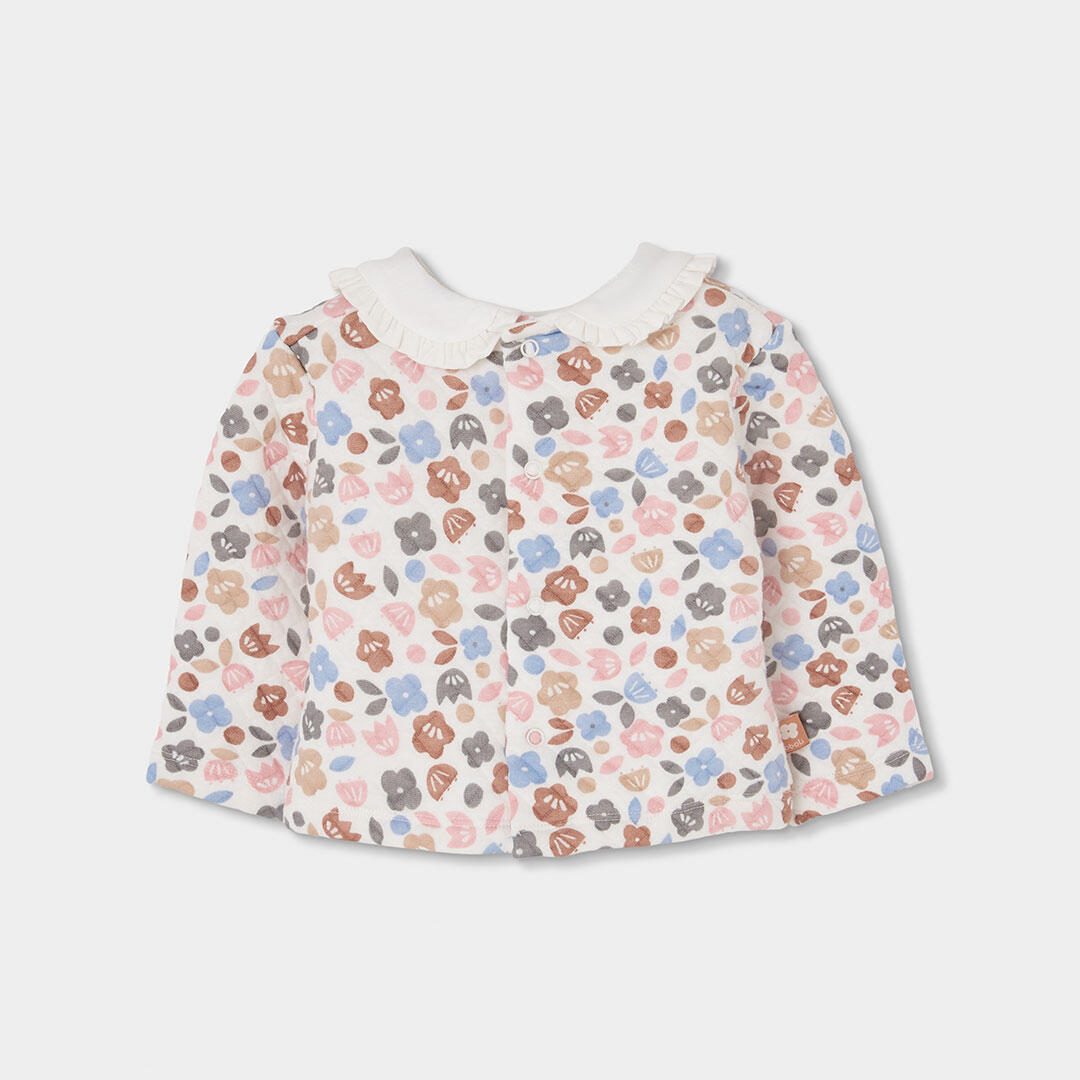 Conjunto punto bebé niña estampado flores rosa 5/7