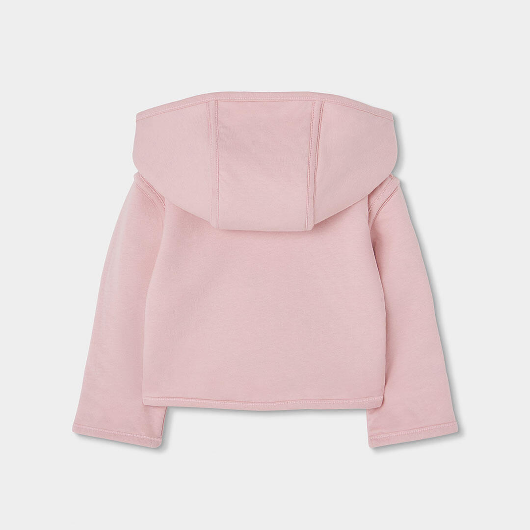Chaqueta punto bebé rosa reversible estampado flores 6/7