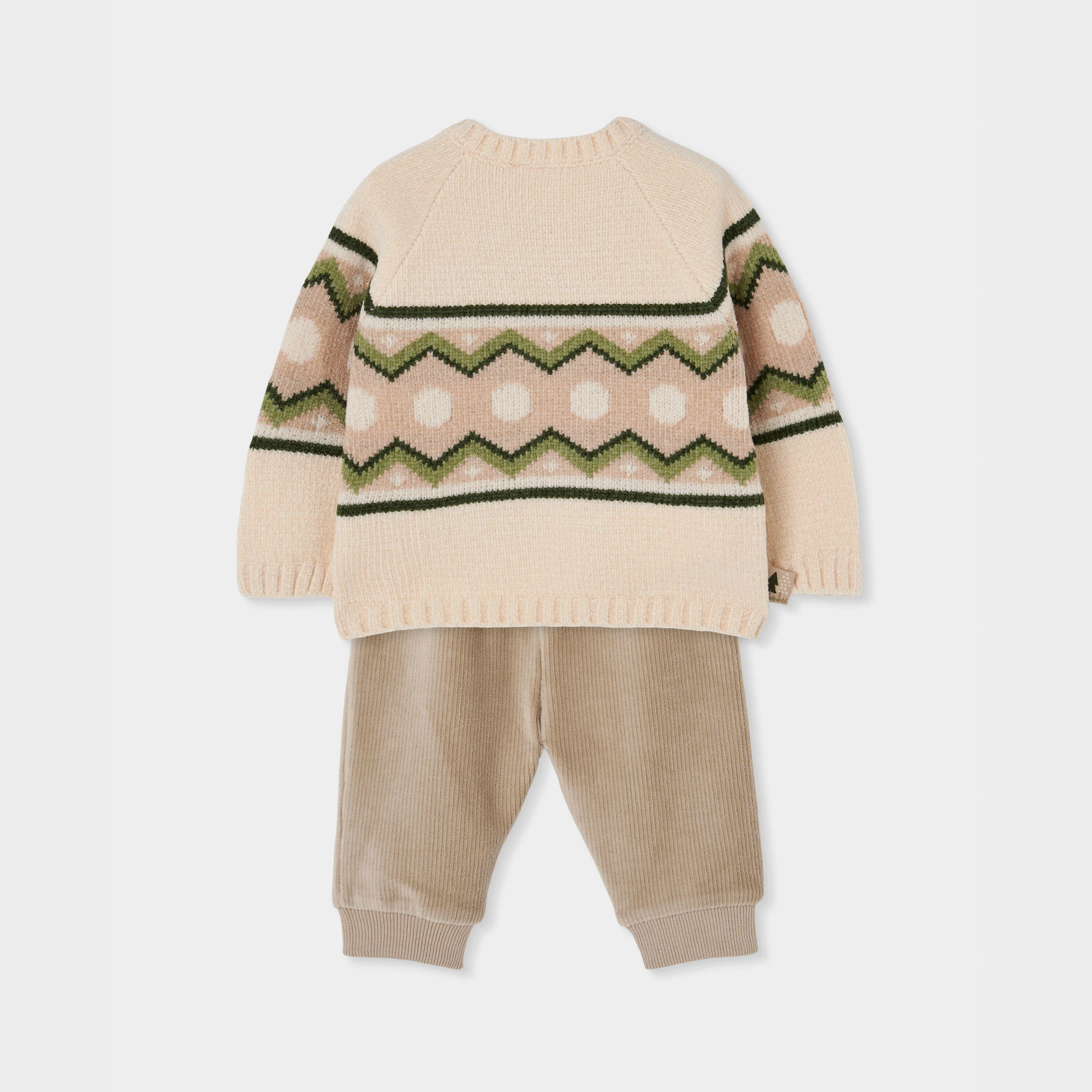 Conjunto crudo bebé niño estampado jacquard 2/7