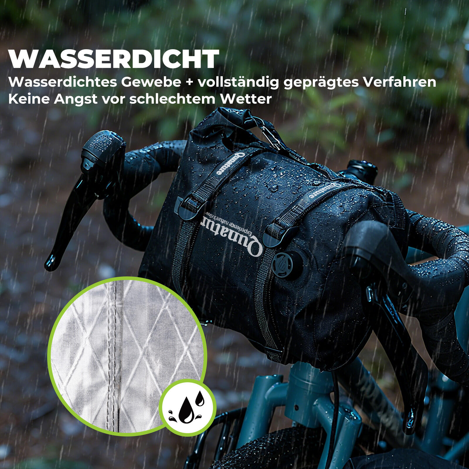 Qunature Fahrradtasche 100% Wasserdicht Lenkertasche 5/7