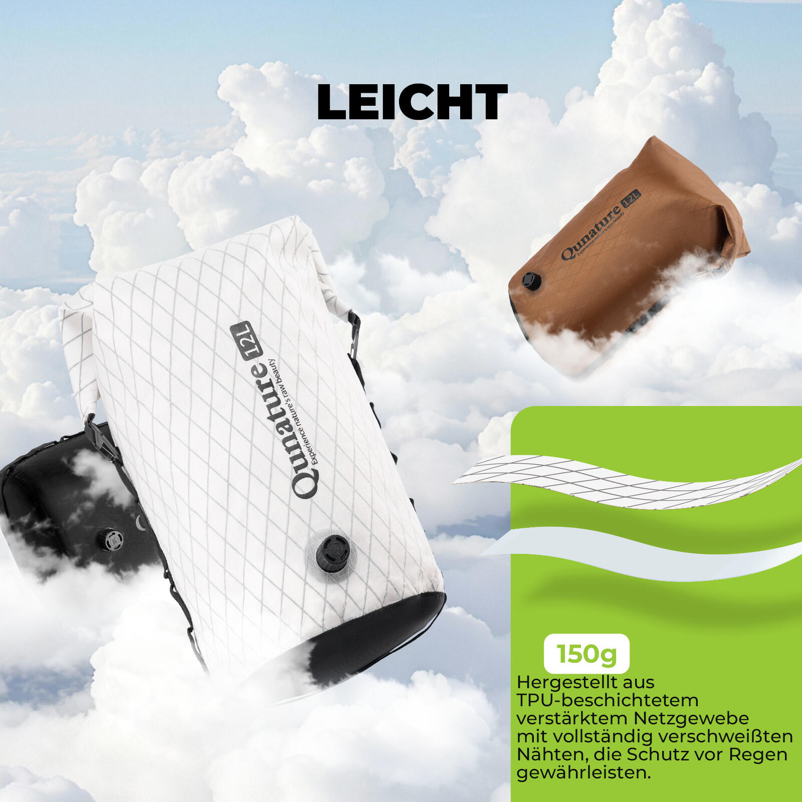 Qunature Fahrradtasche 100% Wasserdicht Lenkertasche 4/7