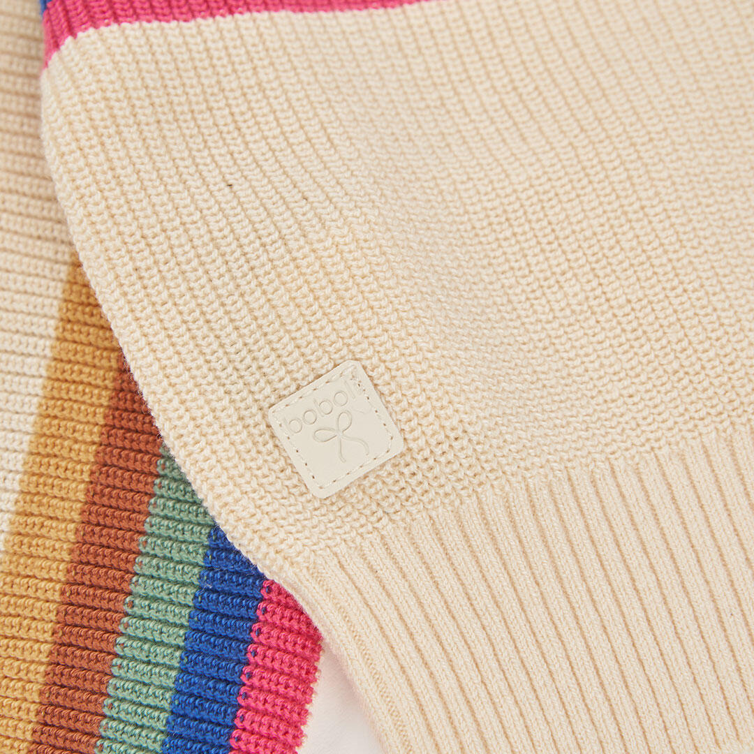 Jersey niña crudo con rayas multicolor 4/4