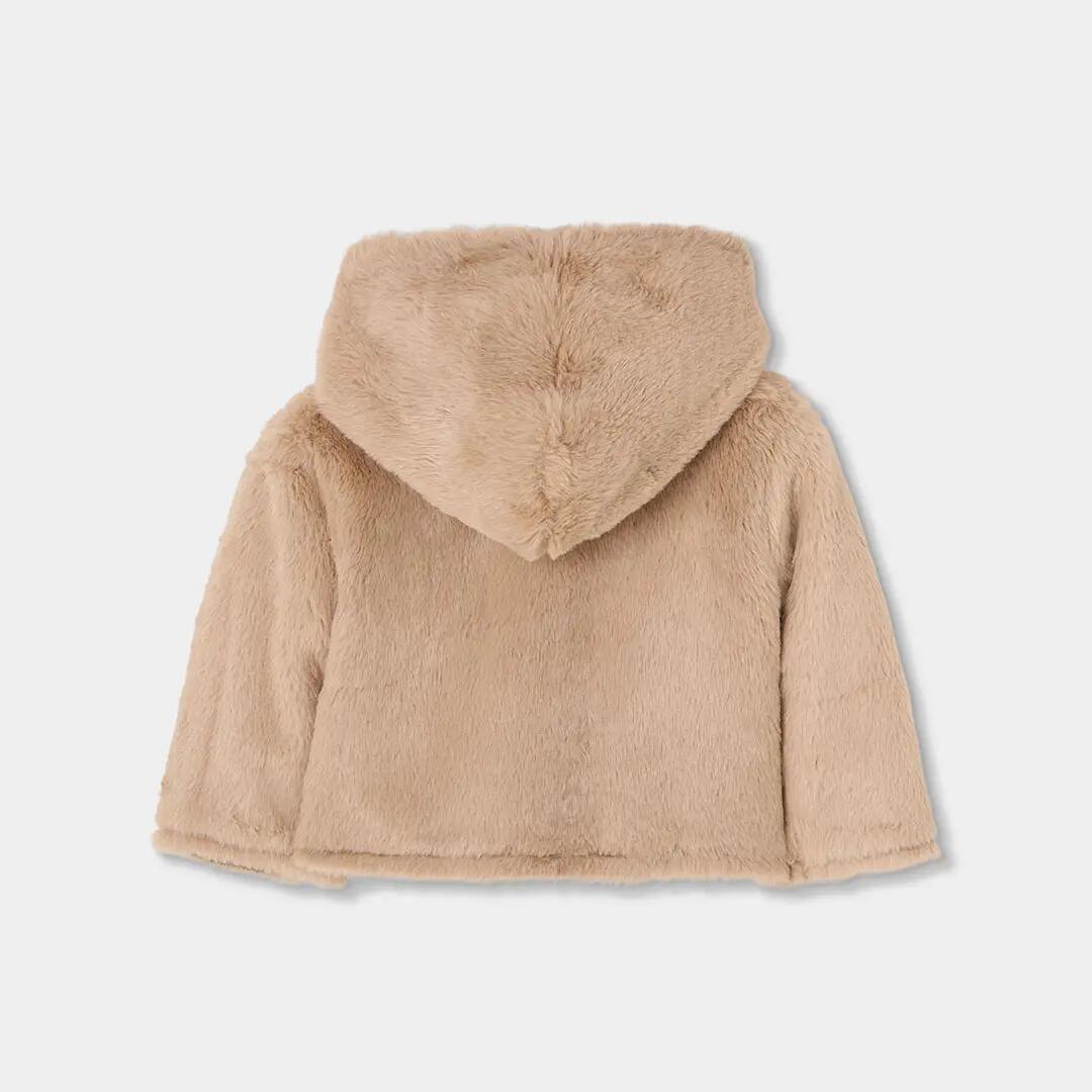 Chaqueta punto bebé marrón reversible a rayas 6/7