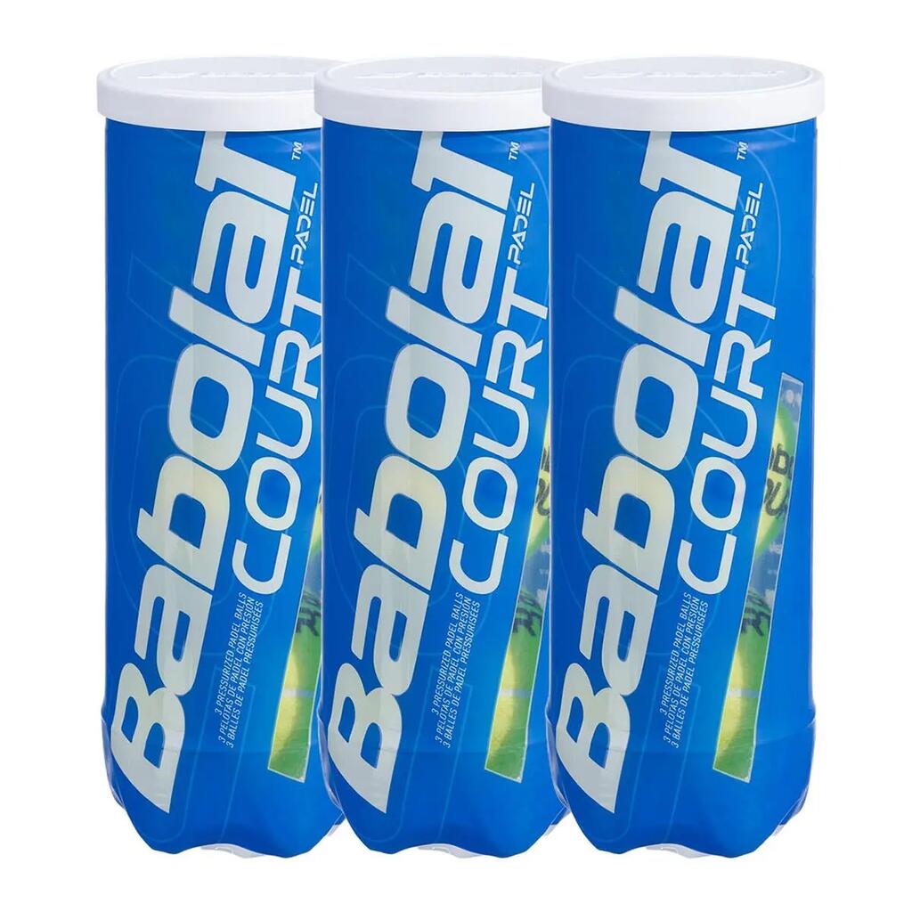 Tripack Of 3 Babolat Court Padel 3-ball Cans