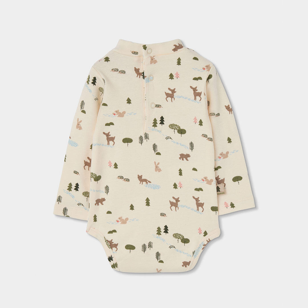 Conjunto punto bebé niño beige estampado bosque 5/7