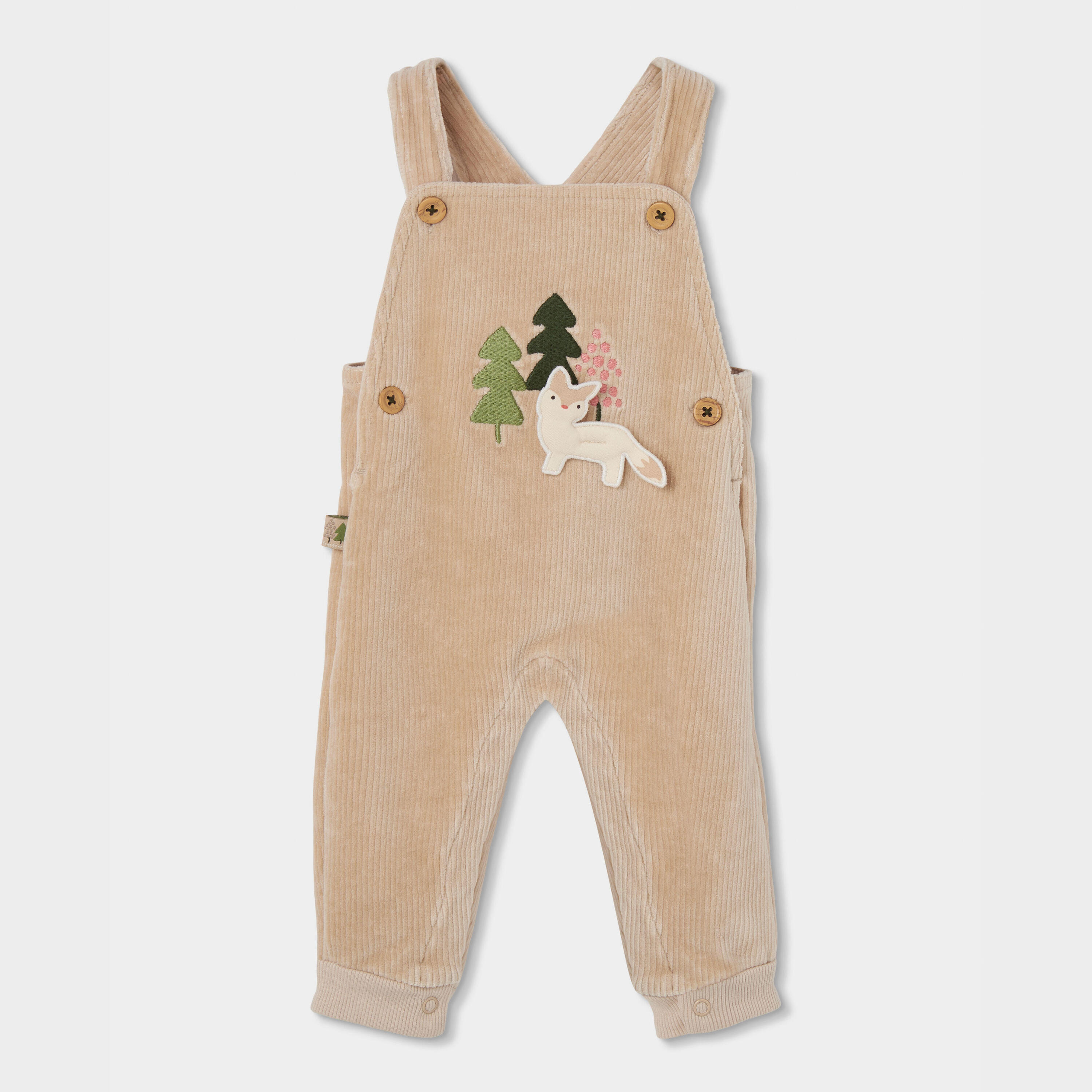 Conjunto punto bebé niño beige estampado bosque 4/7