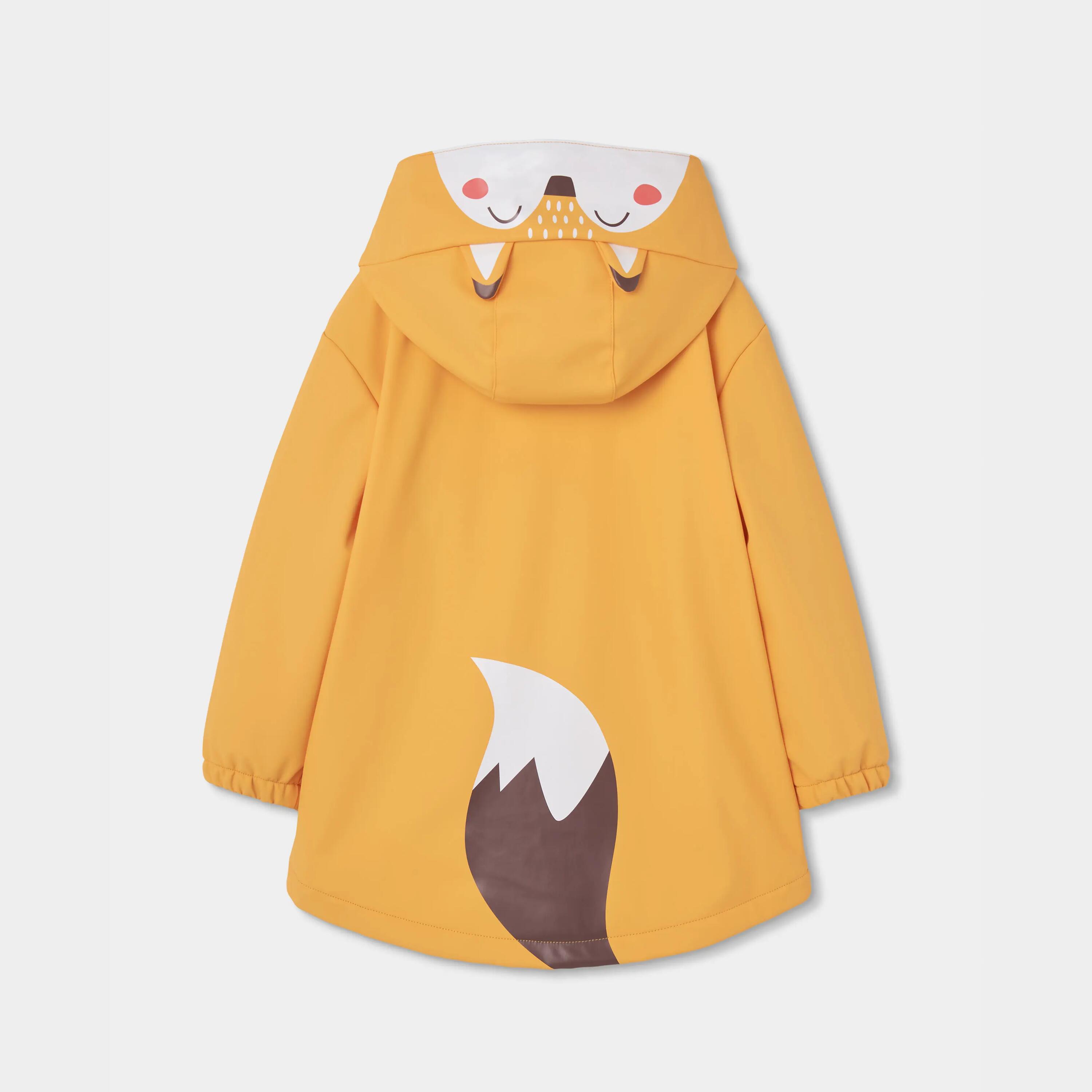 Impermeable con capucha amarillo 2/4