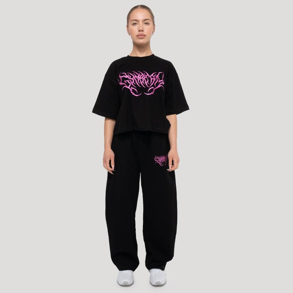 Spodnie damskie fitness oversize czarne Thorn 3/7