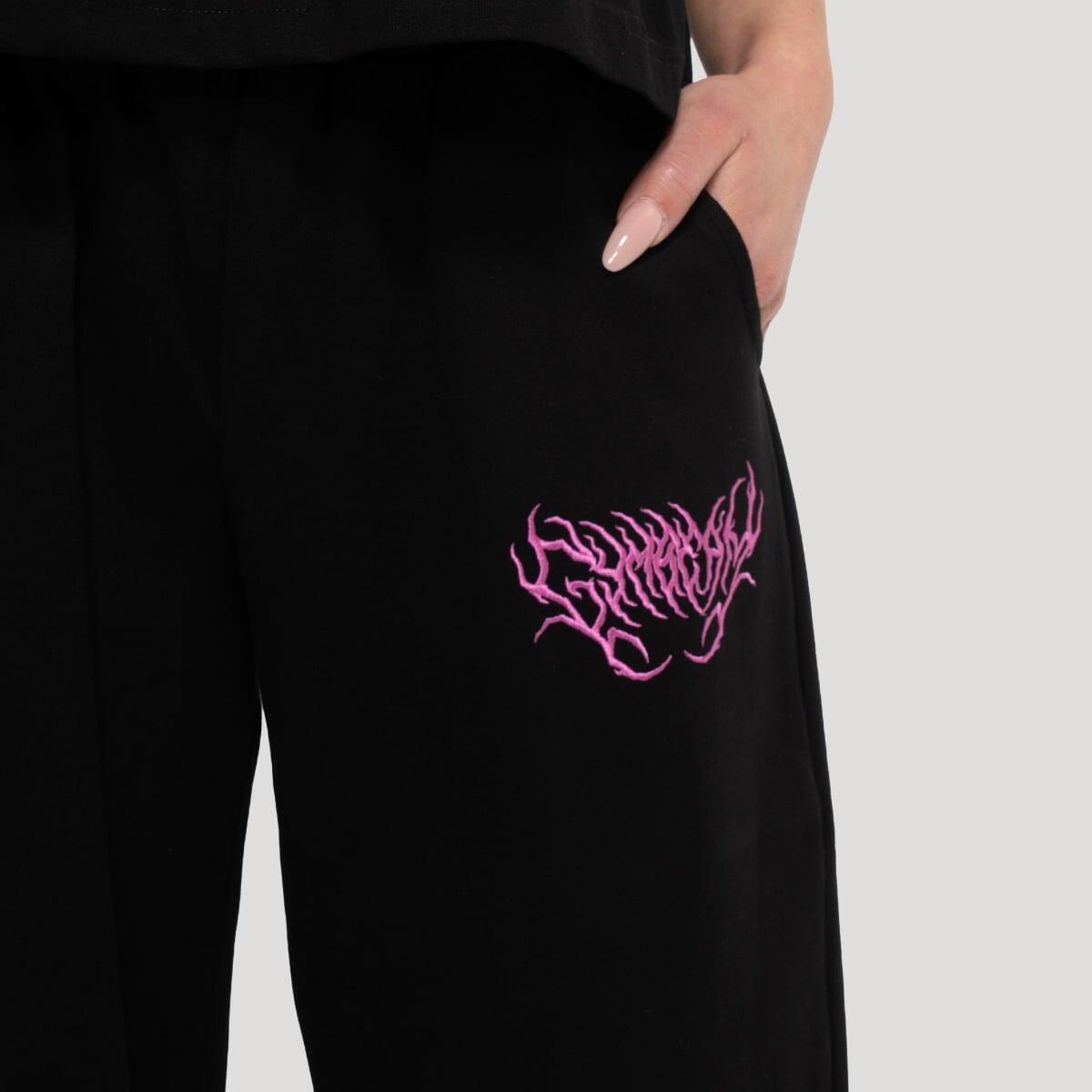 Spodnie damskie fitness oversize czarne Thorn 2/7