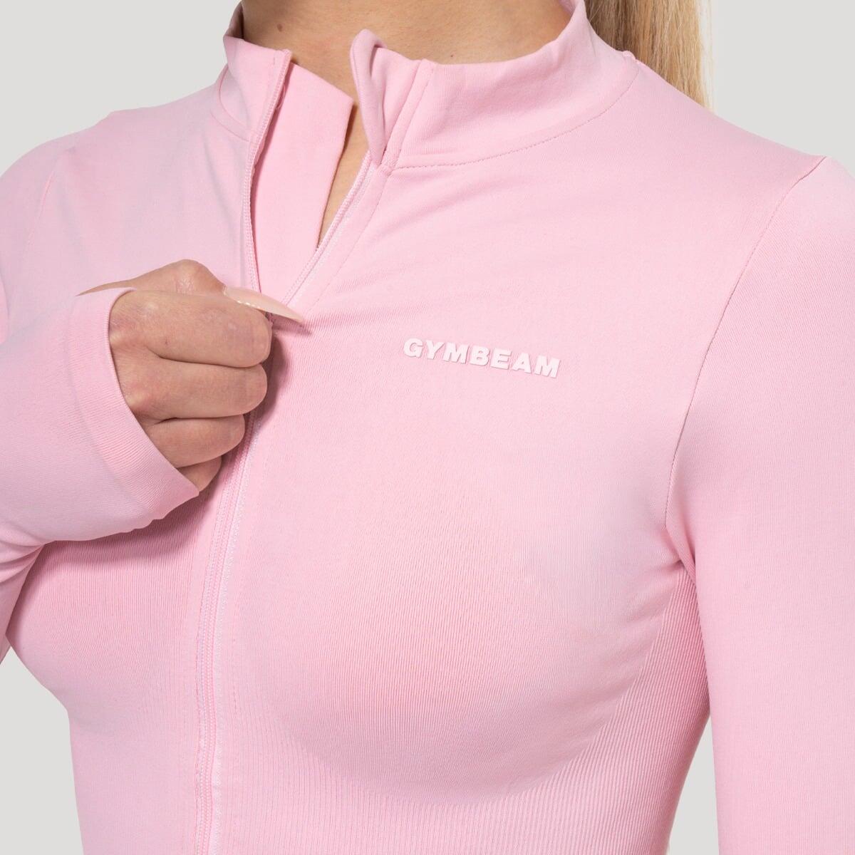 Koszulka damska fitness z zamkiem różowa Luma 3/7