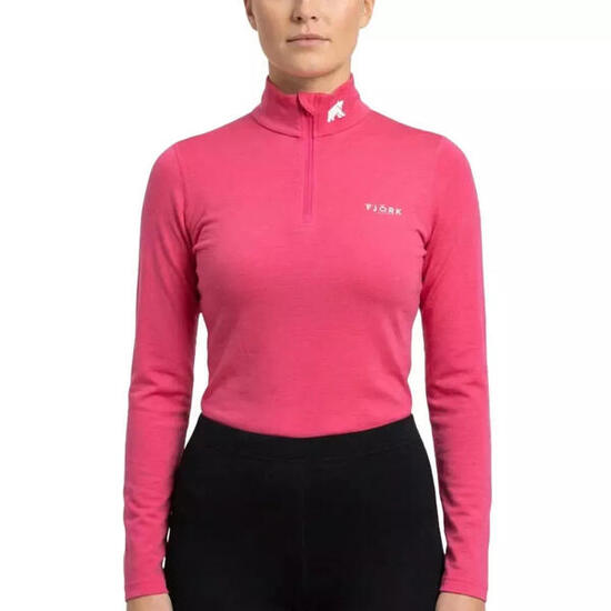 T-shirt femme 100% laine de mérinos manches longues - Bjork 210 Zip