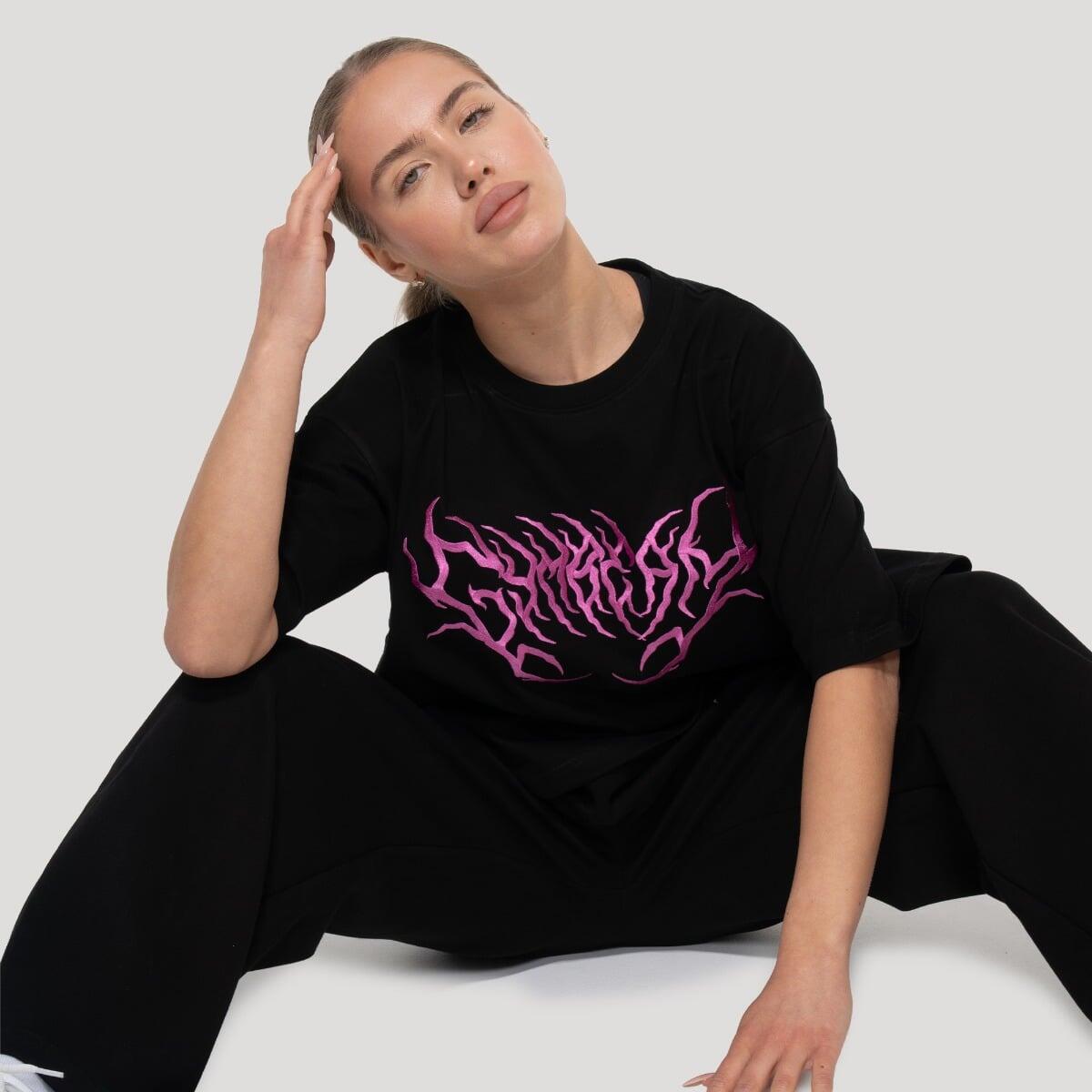 Koszulka damska fitness oversize czarna Thorn 3/6