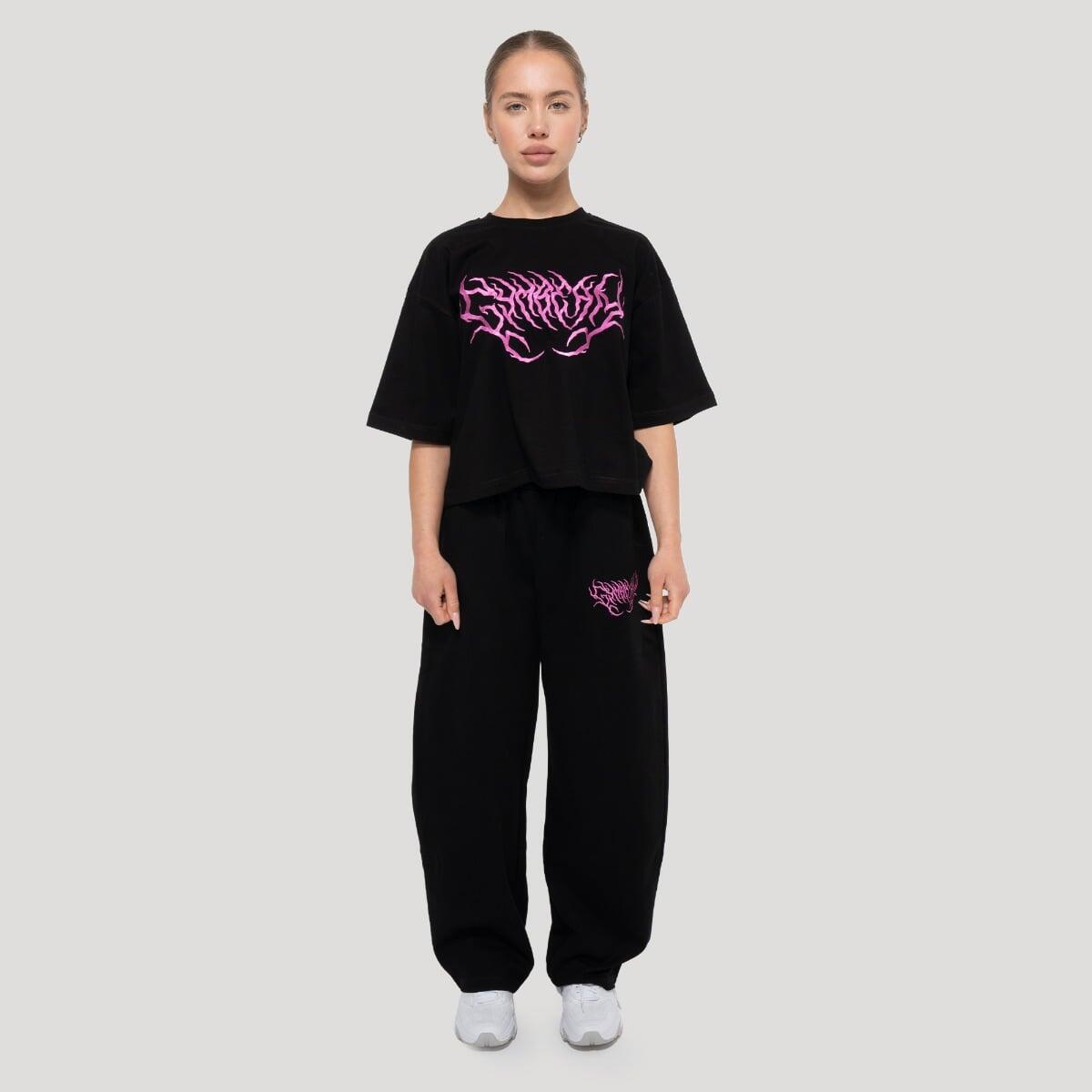 Koszulka damska fitness oversize czarna Thorn 5/6