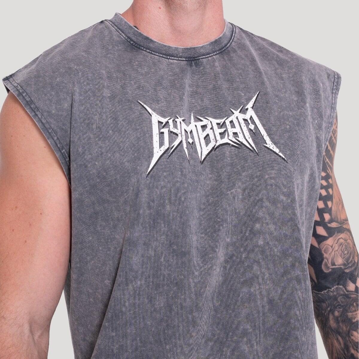 Tank top męski fitness bez rękawów szary Spike 4/6