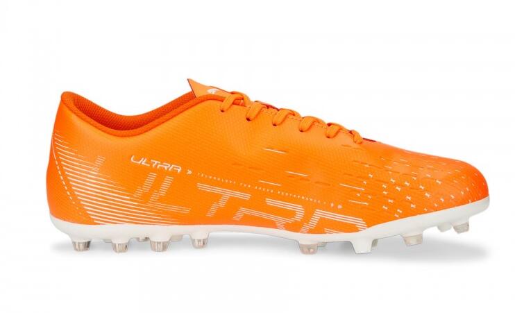 BOTAS DE FÚTBOL PUMA ULTRA PLAY MG PARA HOMBRE. Naranja-Blanco. 6/6