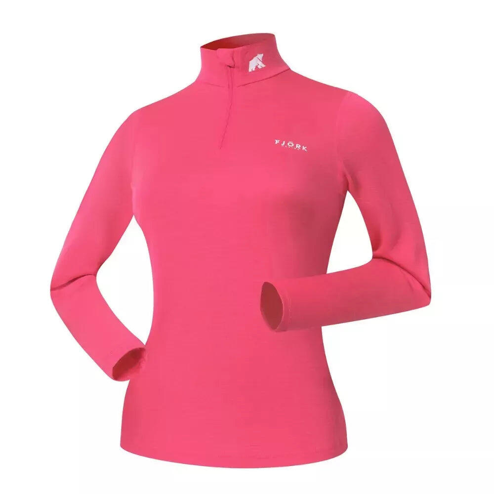T-shirt femme 100% laine de mérinos manches longues - Bjork 210 Zip 2/7