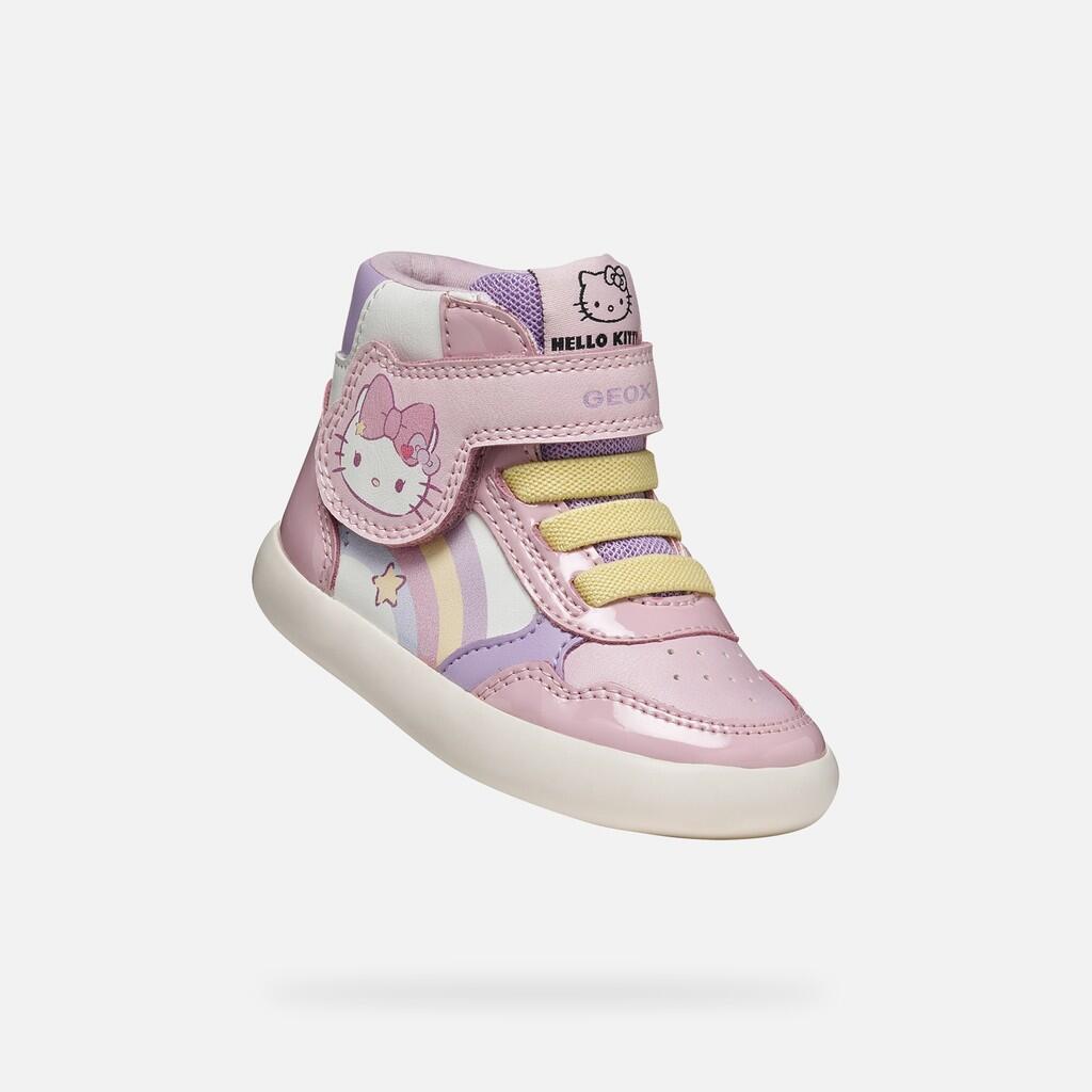 Baskets Bébé Fille B GISLI GIRL Blanc/Rose 5/7