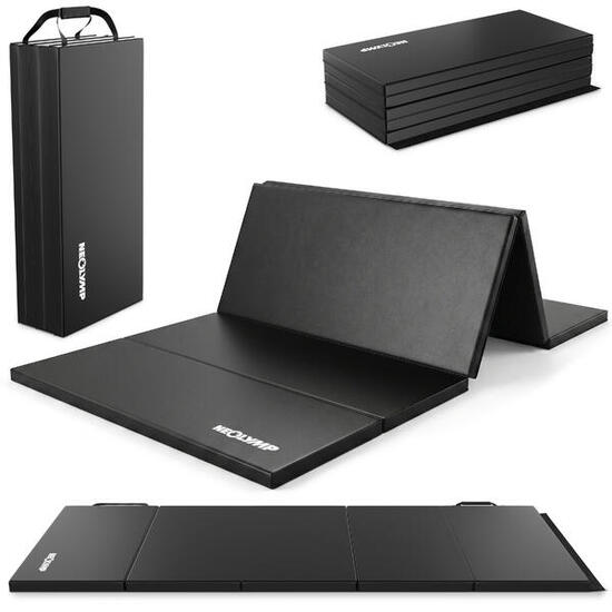 Tapis de gym pliable avec poignée et velcro pour yoga 190X80X5CM