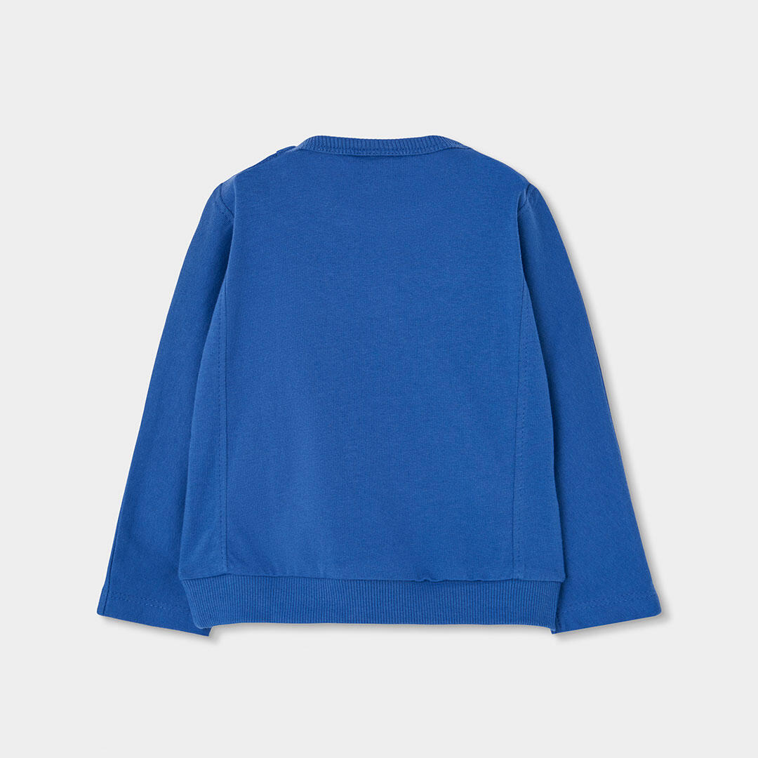 Camiseta punto niña azul estampado arcoíris 2/4