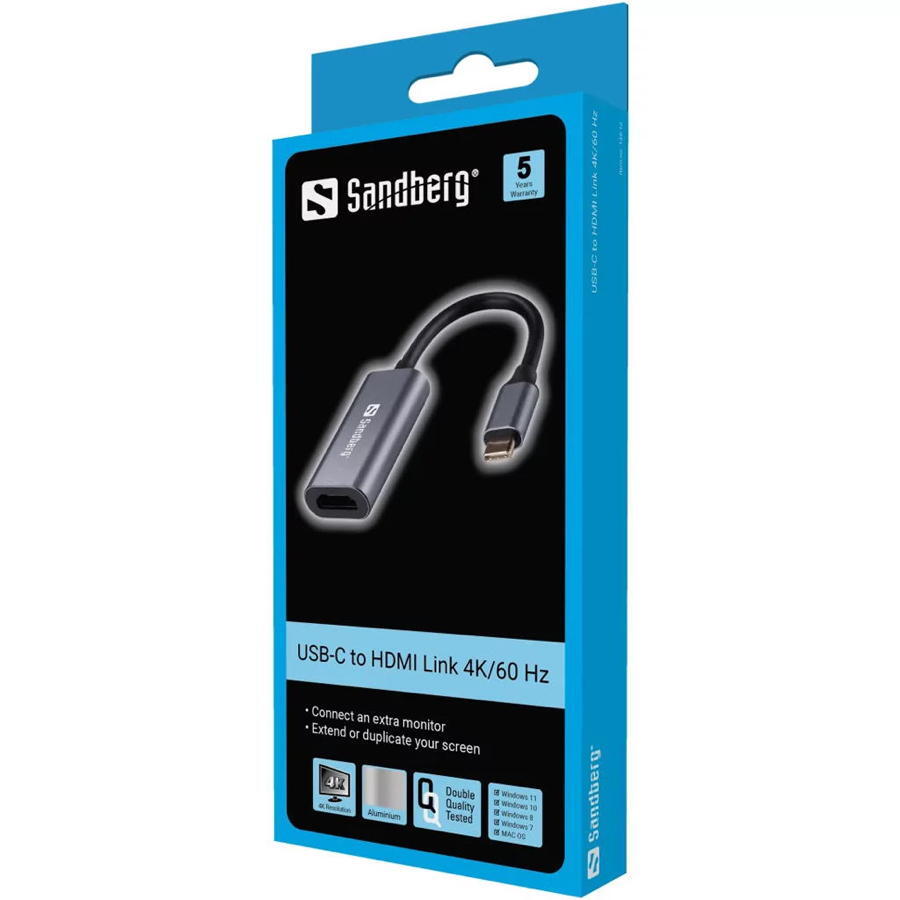 Adaptador SANDBERG USB-C para HDMI 4K 60Hz 2/2