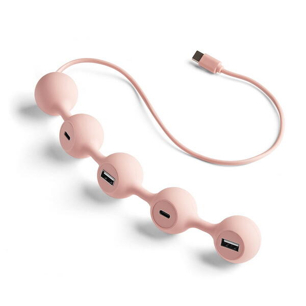 Hub LEXON Peas USB-C rosa claro 2/3