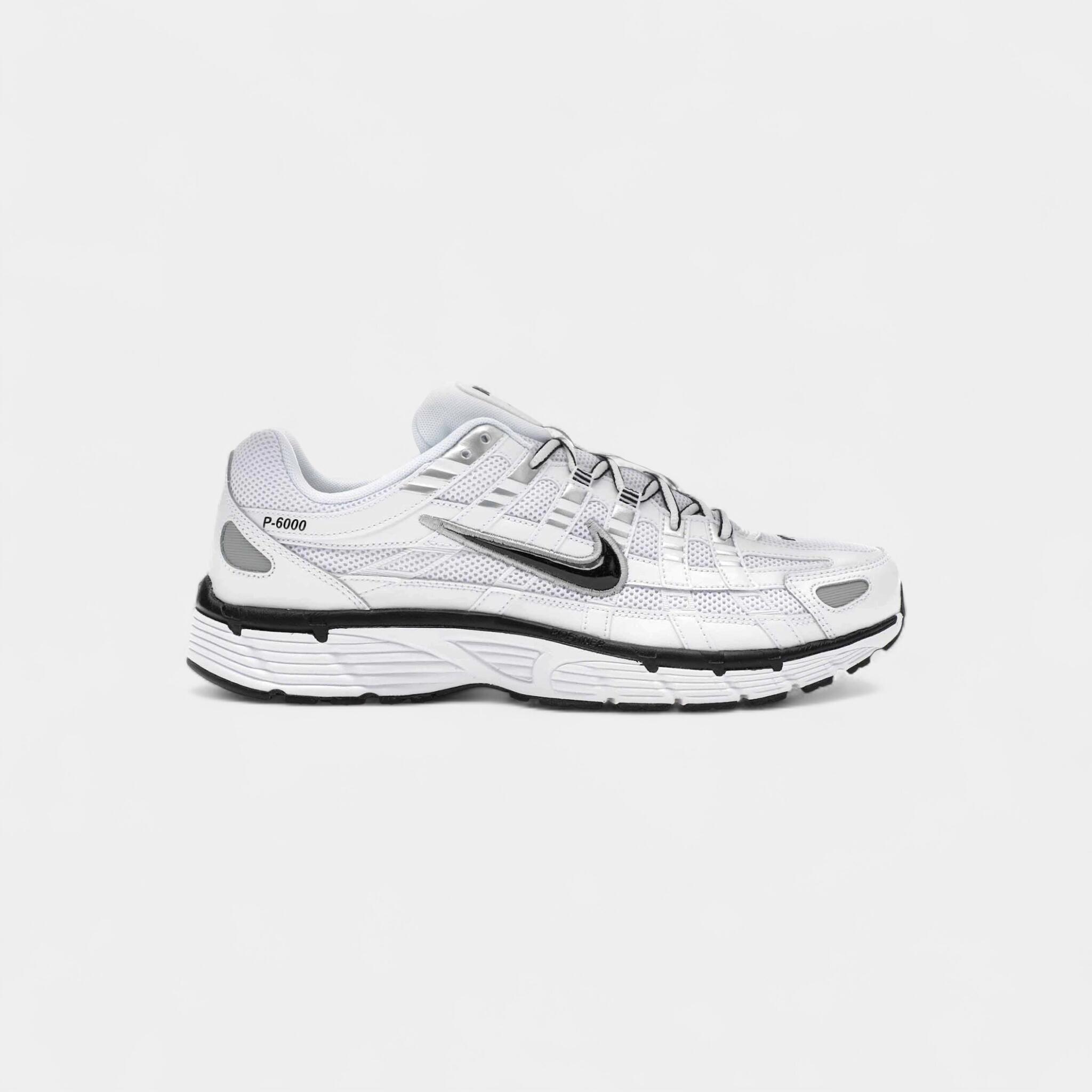 Nike P-6000 White Metallic Silver Black 1/4