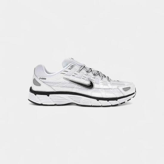 Nike P-6000 White Metallic Silver Black
