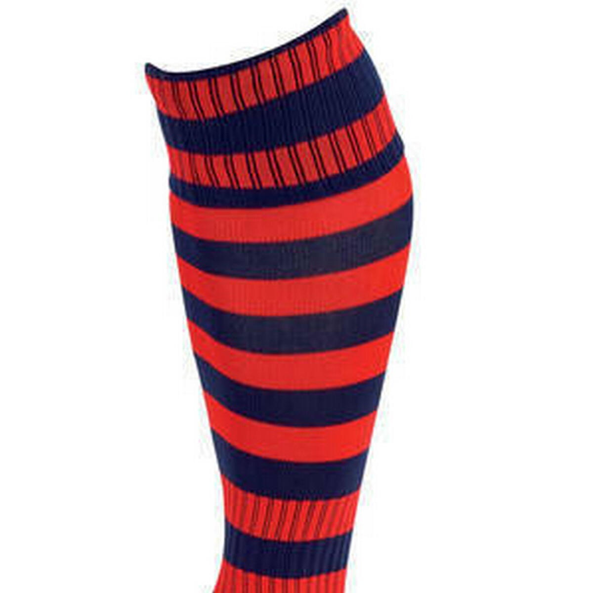 Unisex Adult Pro Hooped Football Socks (Navy/Red) 2/2