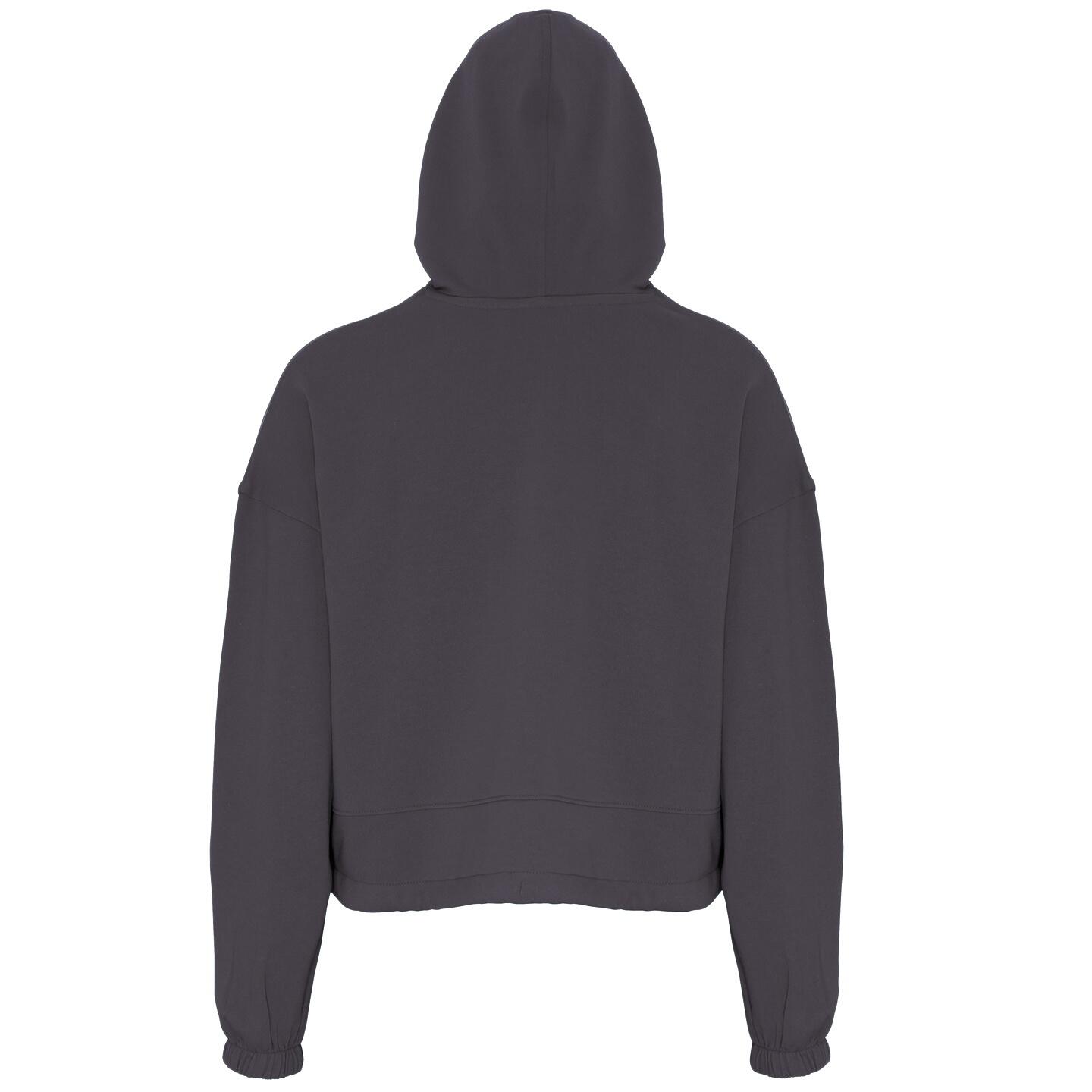 Womens/Ladies Cropped Oversize Hoodie (Charcoal) 2/3