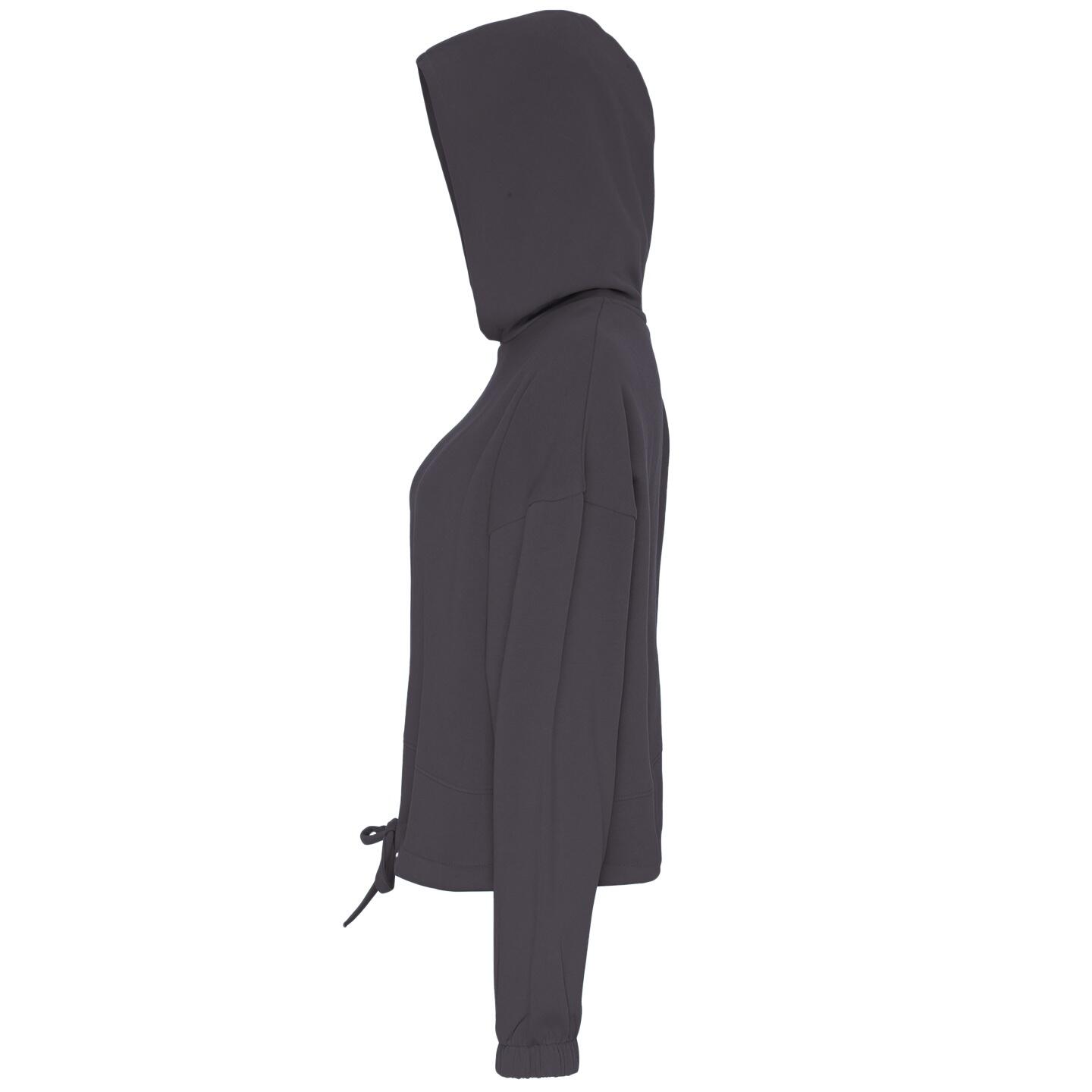 Womens/Ladies Cropped Oversize Hoodie (Charcoal) 3/3