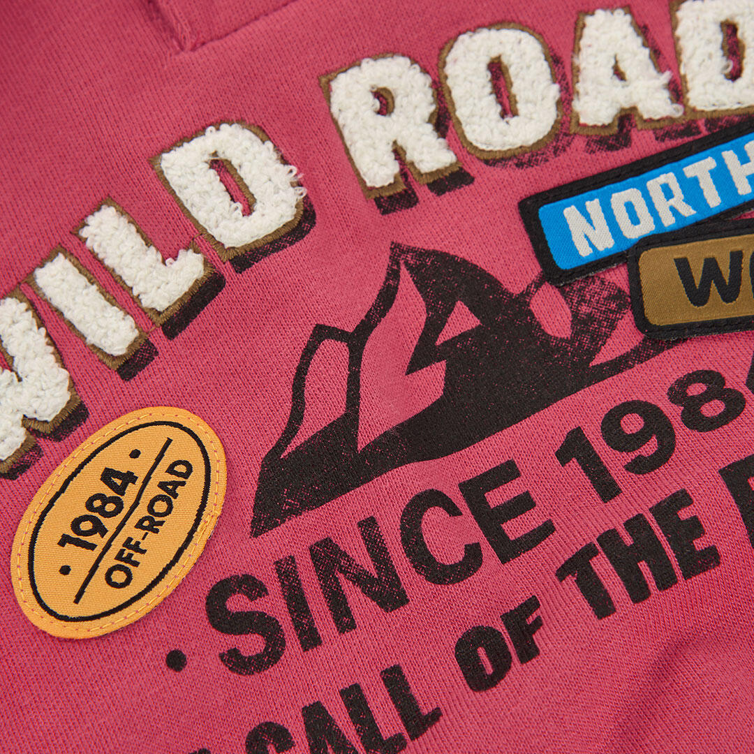 Sudadera felpa niño naranja con capucha Wild Road 3/4