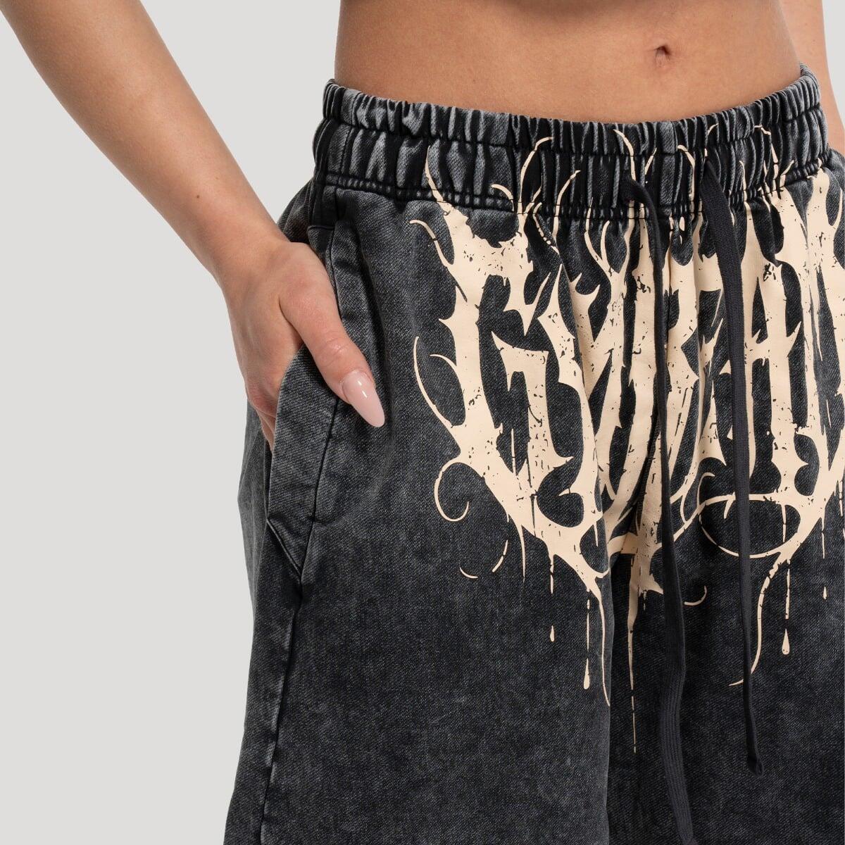 Spodnie damskie fitness oversize grafitowe Abyss 2/7