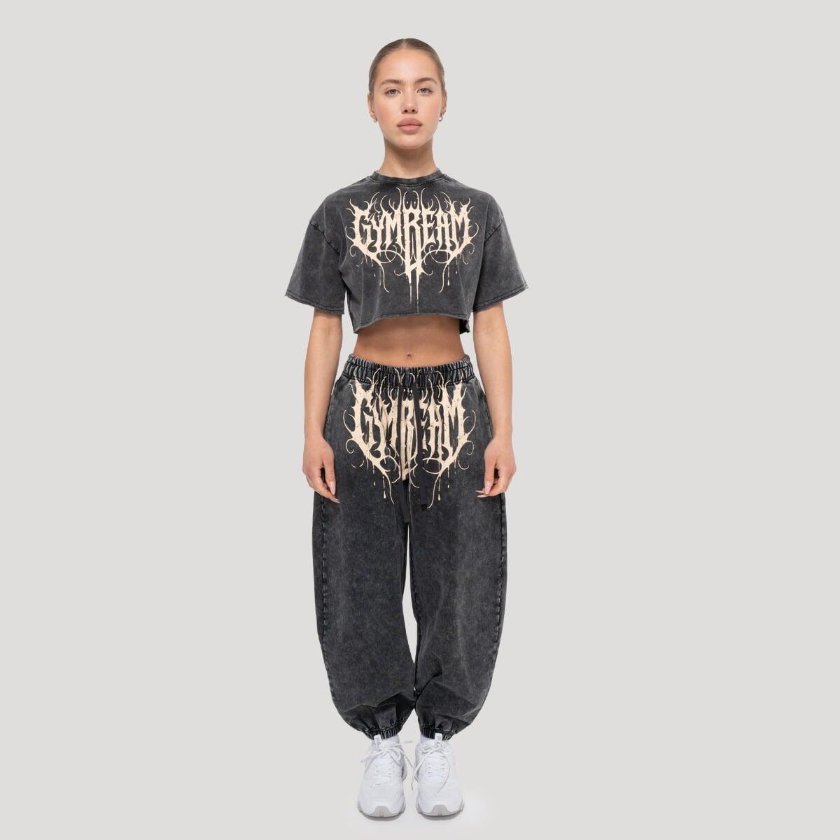Spodnie damskie fitness oversize grafitowe Abyss 5/7