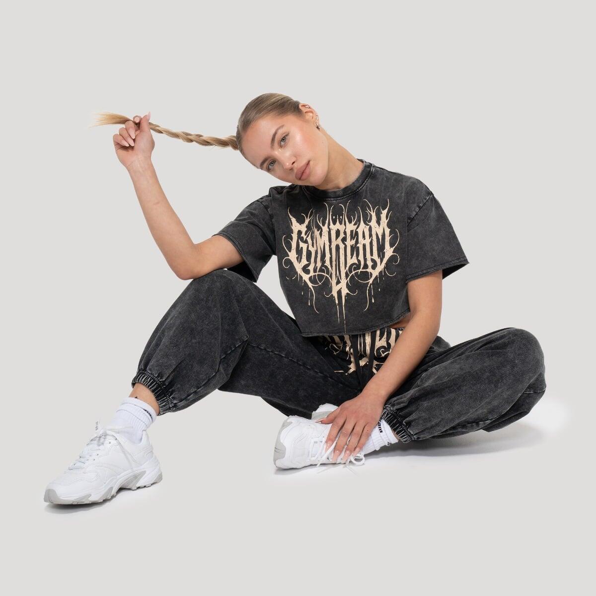 Spodnie damskie fitness oversize grafitowe Abyss 6/7