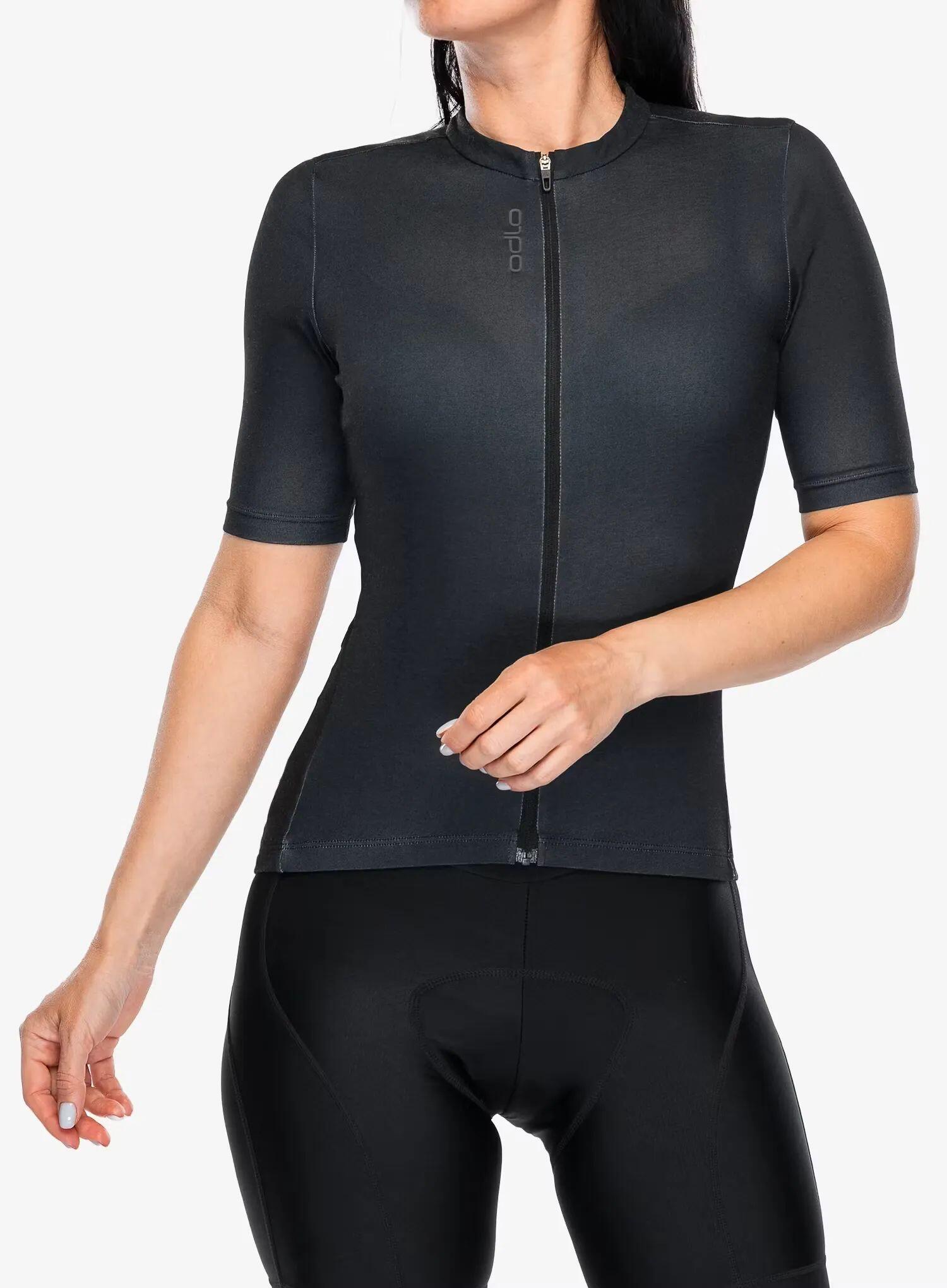 Koszulka kolarska damska Odlo Essential T-Shirt S/U Collar S/S Full Zip 5/7