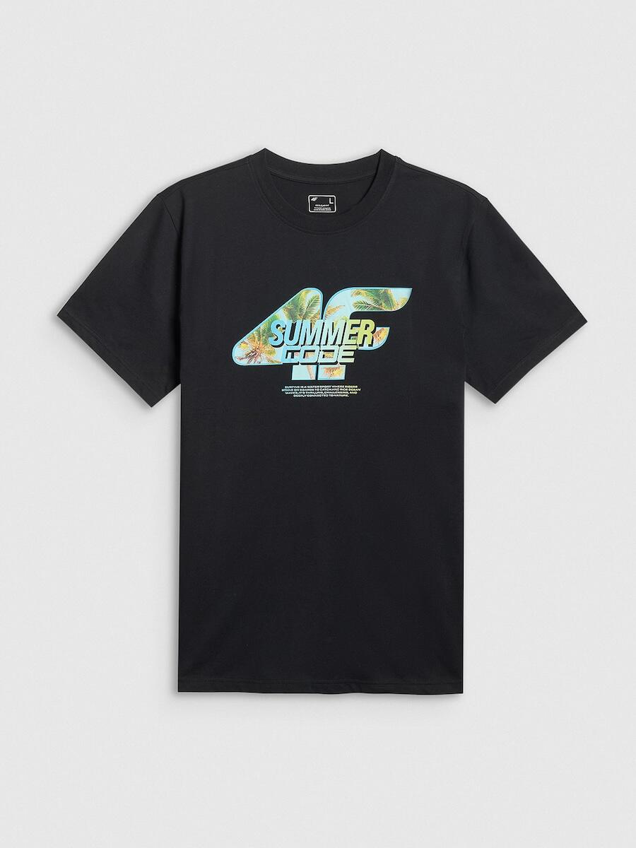 T-shirt regular z nadrukiem męski 4F 4FRSS26TTSHM4305 5/7