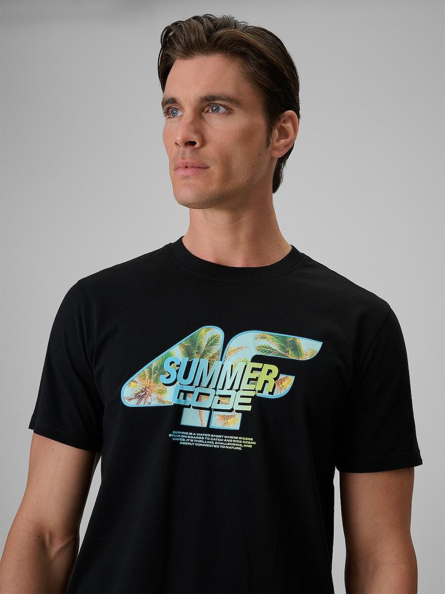 T-shirt regular z nadrukiem męski 4F 4FRSS26TTSHM4305 4/7