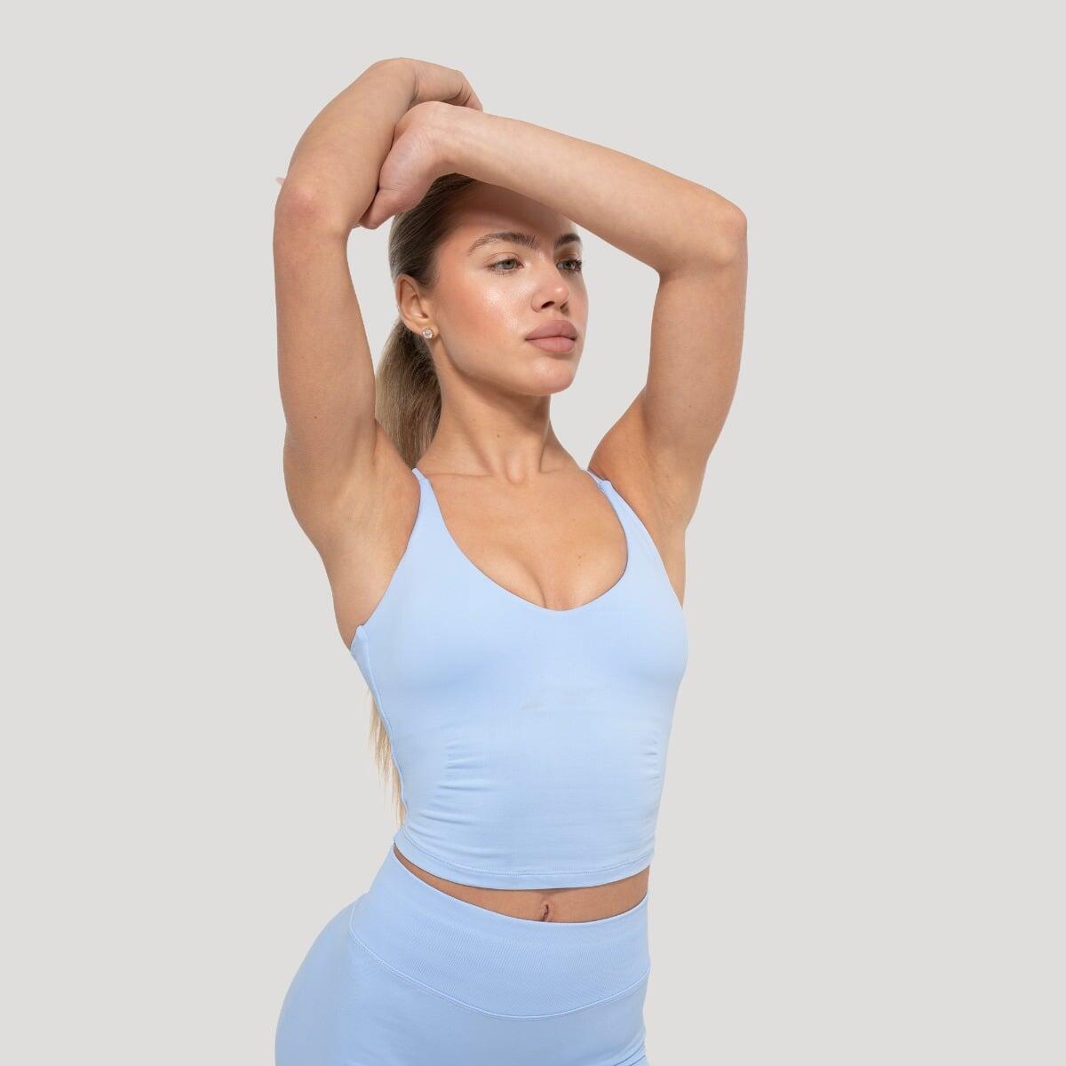 Canotta donna yoga slim blu Luma 2/7