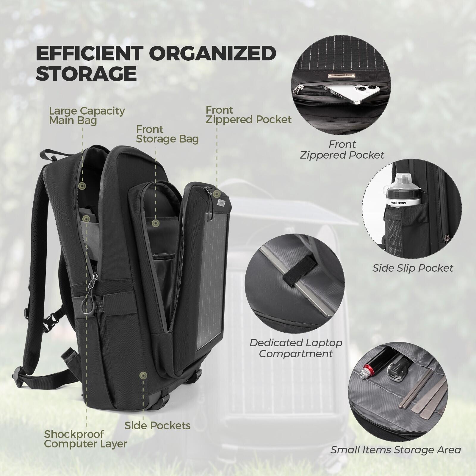 ROCKBROS Solar Rucksack Camping Tragbare 5/7