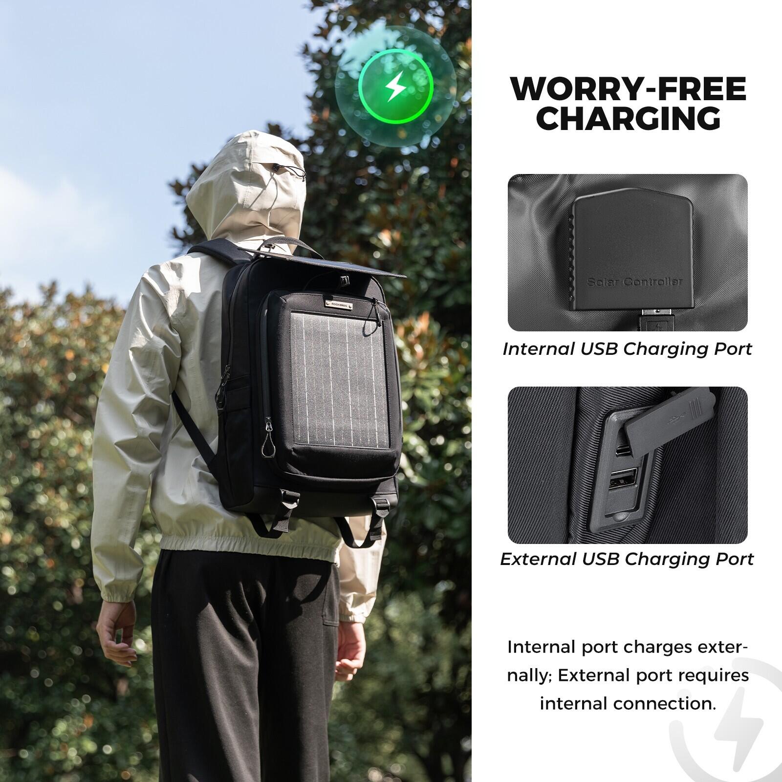 ROCKBROS Solar Rucksack Camping Tragbare 4/7